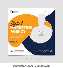 Digital marketing agency social media post template design
