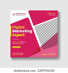 Digital Marketing agency social media template, digital Marketing Post flyer Template, web post design, banner ads, web ad
