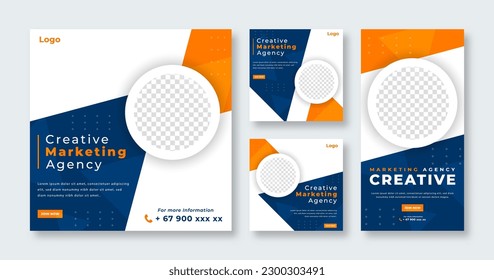 Digital Marketing Agency Social Media Post for Online Marketing Promotion Banner, Story and Web Internet Ads Flyer