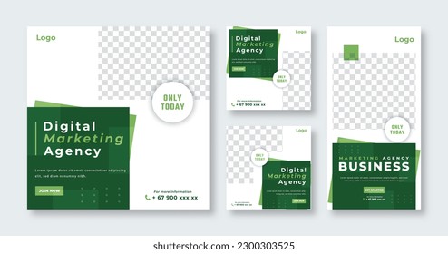 Digital Marketing Agency Social Media Post for Online Marketing Promotion Banner, Story and Web Internet Ads Flyer