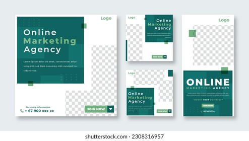 Digital Marketing Agency Social Media Post for Online Marketing Promotion Banner, Story and Web Internet Ads Flyer
