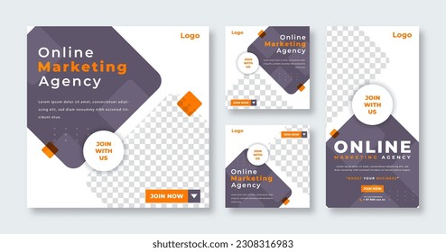 Digital Marketing Agency Social Media Post for Online Marketing Promotion Banner, Story and Web Internet Ads Flyer