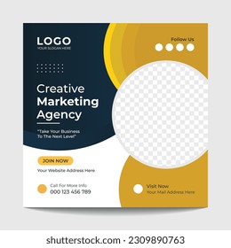 Digital marketing agency social media post template design.
