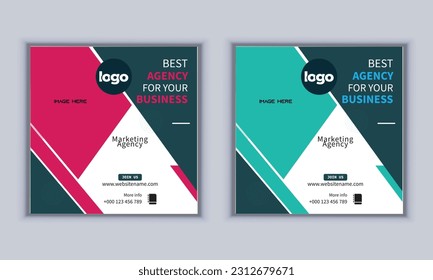 Digital marketing agency social media design vector template