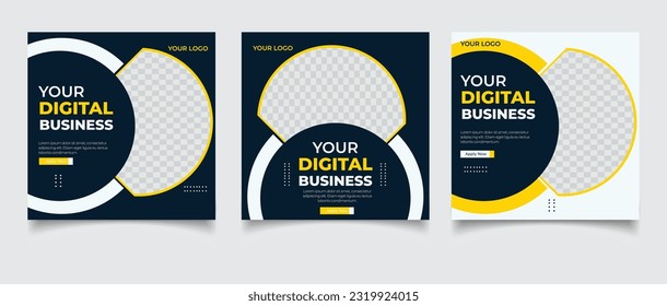Digital marketing agency social media promotion post template design