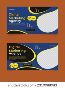 Digital marketing agency social media promotion post template design