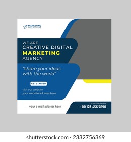 Digital marketing agency social media banner design template