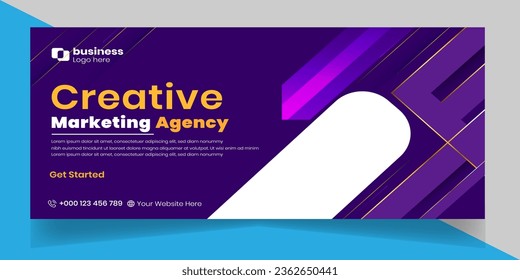 Digital marketing agency social media business promotion with web banner template design.