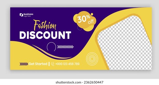 Digital marketing agency social media business promotion with web banner template design.