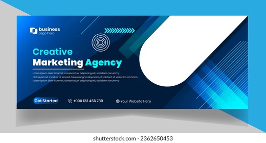 Digital marketing agency social media business promotion with web banner template design.