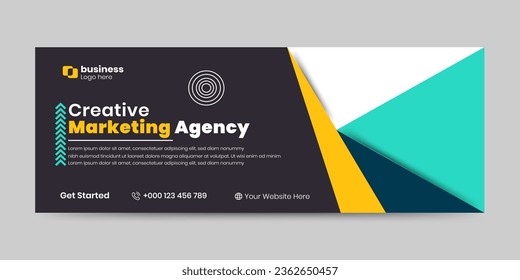 Digital marketing agency social media business promotion with web banner template design.