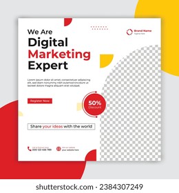 Digital marketing agency social media banner or post template