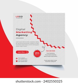 Digital marketing agency social media business promotion post vector template design