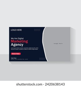 Digital marketing agency for social media facebook cover banner template vector 