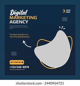 Digital marketing agency social media post design and web banner template