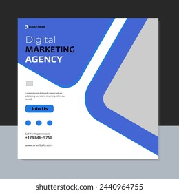 Digital marketing agency social media post design and web banner template