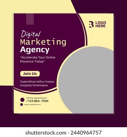 Digital marketing agency social media post design and web banner template