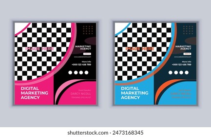 Digital marketing agency social media design vector template