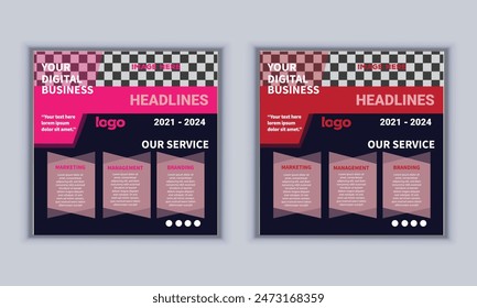 Digital marketing agency social media design vector template