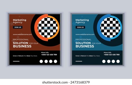 Digital marketing agency social media design vector template