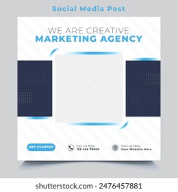 Digital Marketing agency social media post template. advertising design, digital marketing and corporate social media Instagram post