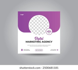 Digital Marketing Agency Social Media Post, Corporate Square Flyer Template Design 