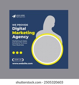 Digital marketing agency social media web banner design template