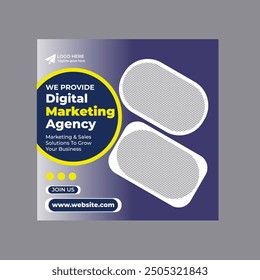 Digital marketing agency social media web banner design template