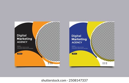 Digital marketing agency social media post banner template.