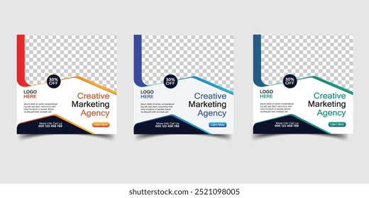 Digital marketing agency social media post and corporate web banner template