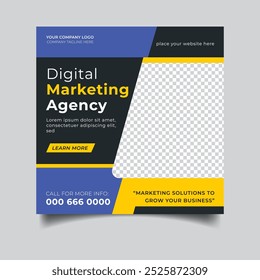 Digital marketing agency social media post and social media banner template