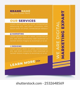 Digital Marketing agency social media post template, Social media ads vector templates fully editable, advertising design, digital marketing and corporate Instagram post banner