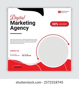 Digital marketing agency social media post or web banner or flyer design template