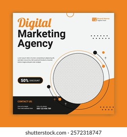 Digital marketing agency social media post or web banner or flyer design template