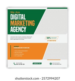 Digital marketing agency social media post template, digital flyer design, web banner layout