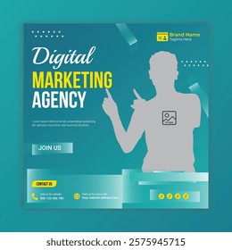 Digital marketing agency social media post or web banner template design