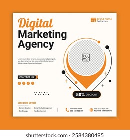 Digital marketing agency social media flyer or banner template design