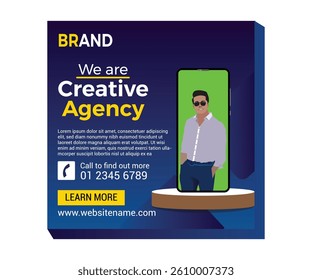 Digital marketing agency social media post banner online business advertising
