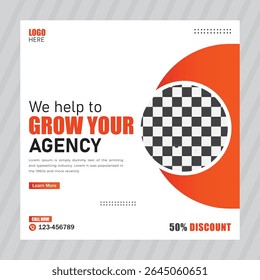 Digital Marketing agency social media post template. advertising design, digital marketing and corporate social media Instagram post