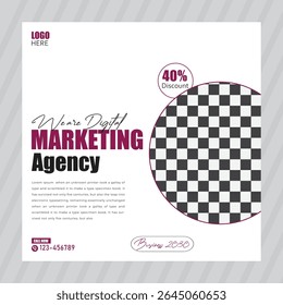 Digital Marketing agency social media post template. advertising design, digital marketing and corporate social media Instagram post