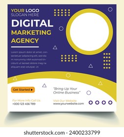Digital marketing agency social post bannar blue design