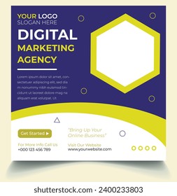 Digital marketing agency social post bannar blue design