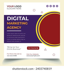 Digital marketing agency social post banner and flyer design template