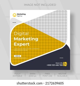 Digital marketing agency video, reels, story, post and social media banner template vector scalable