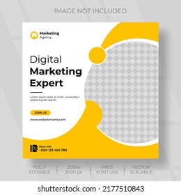 Digital marketing agency video, reels, story, post and social media banner template vector scalable