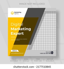 Digital marketing agency video, reels, story, post and social media banner template vector scalable