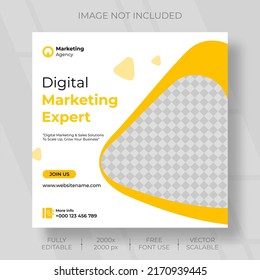 Digital marketing agency video, story, post and social media banner template vector scalable