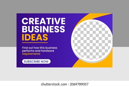 Digital marketing agency video thumbnail design. Video cover photo fully editable for social media. Customizable web banner template and thumbnail design 