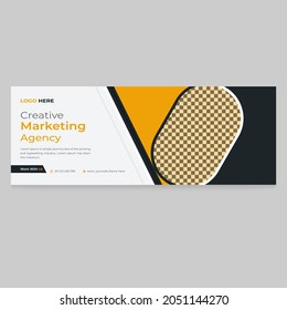 Digital Marketing agency webinar Facebook cover in abstract design with creative shape or web banner for business Social media Post