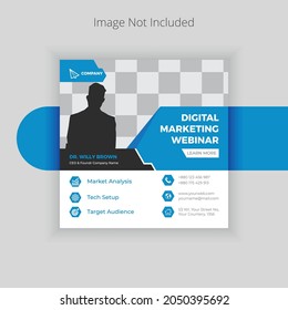 Digital marketing agency webinar social media post banner template design for corporate business agency